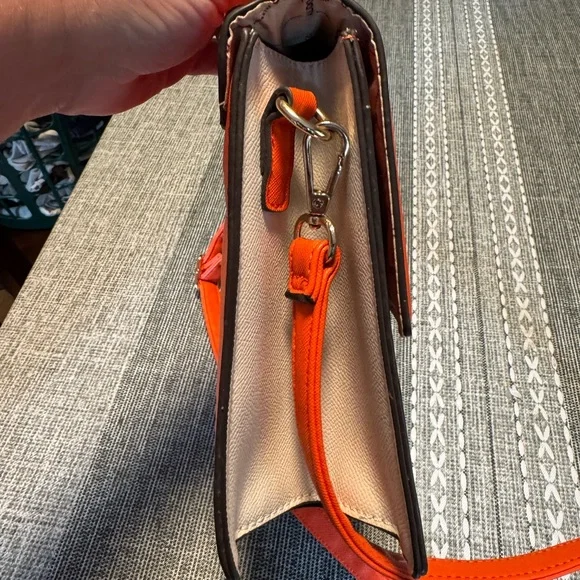 Aldo Orange & White Annie Brooke Satchel - Picture 15 of 15